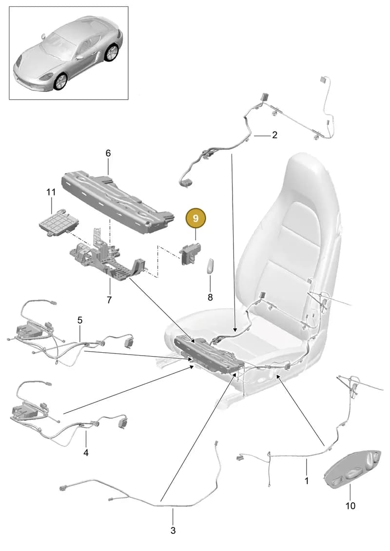 99761371301 — Porsche Cayman (2016-2019) diagram p50817025, position 9