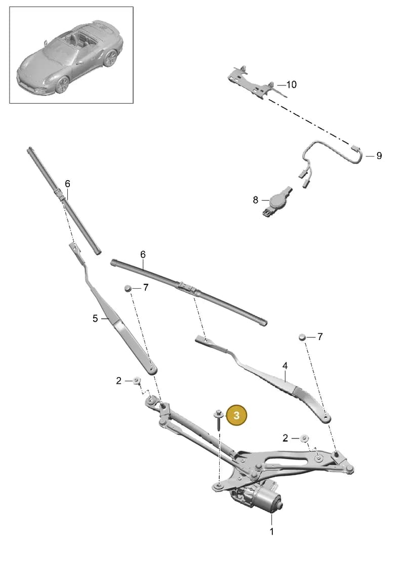 99762891000 — Porsche 911 (2013-2020) diagram p42904000, position 3