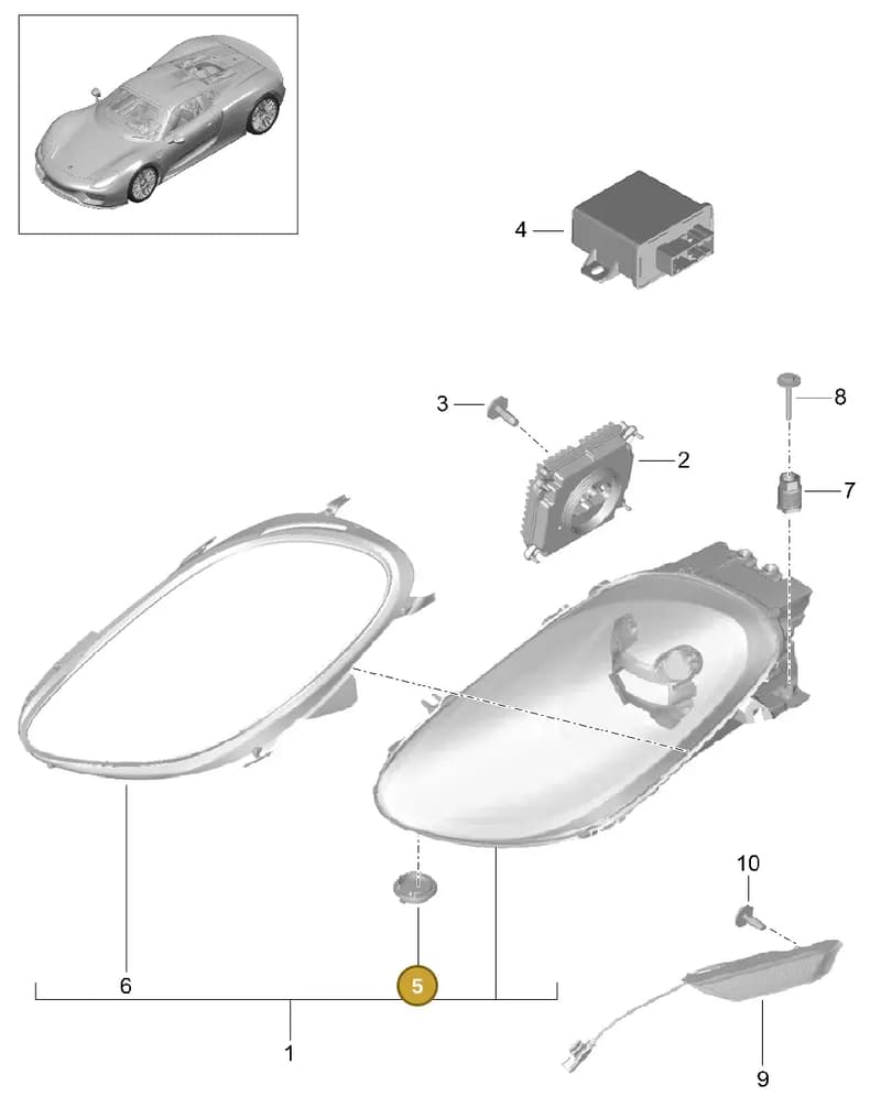99763126701 — Porsche 918 Spyder (2014-2015) diagram p43905000, position 5