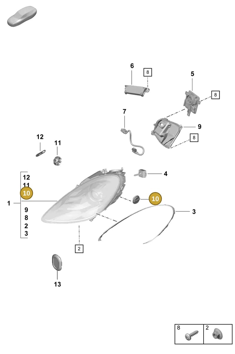 99763126701 — Porsche Boxster Spyder (2019-2020) diagram p55905000, position 10