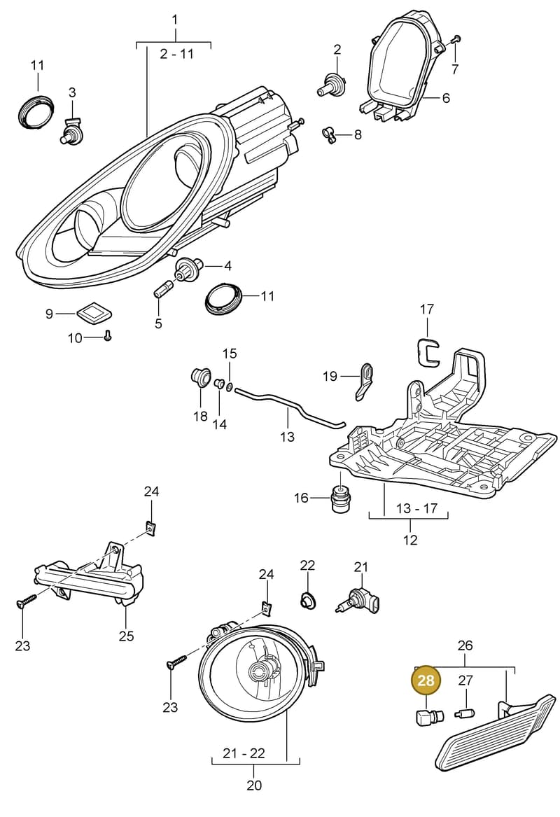 99763129700 — Porsche Cayman (2008-2012) diagram p34905000, position 28