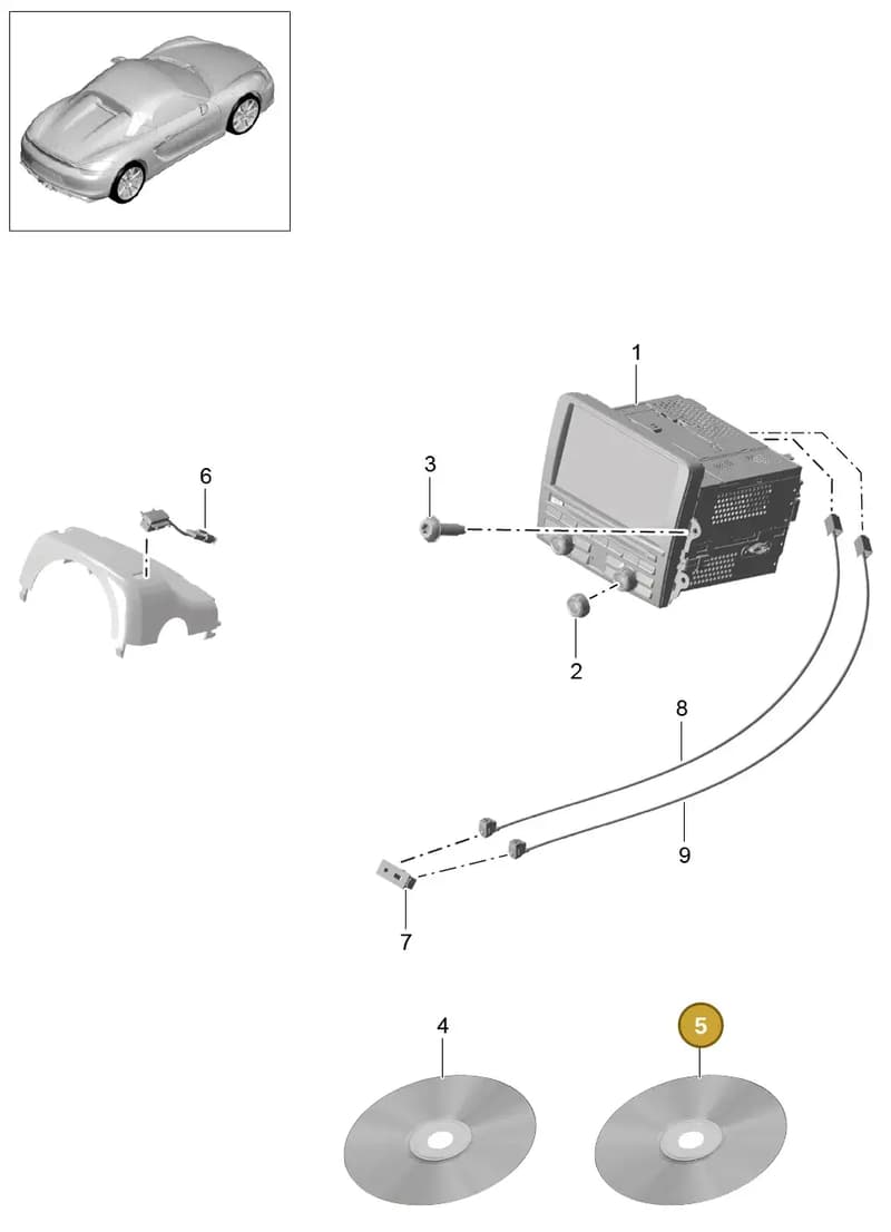 99764227558 — Porsche Boxster Spyder (2015-2016) diagram p46911000, position 5