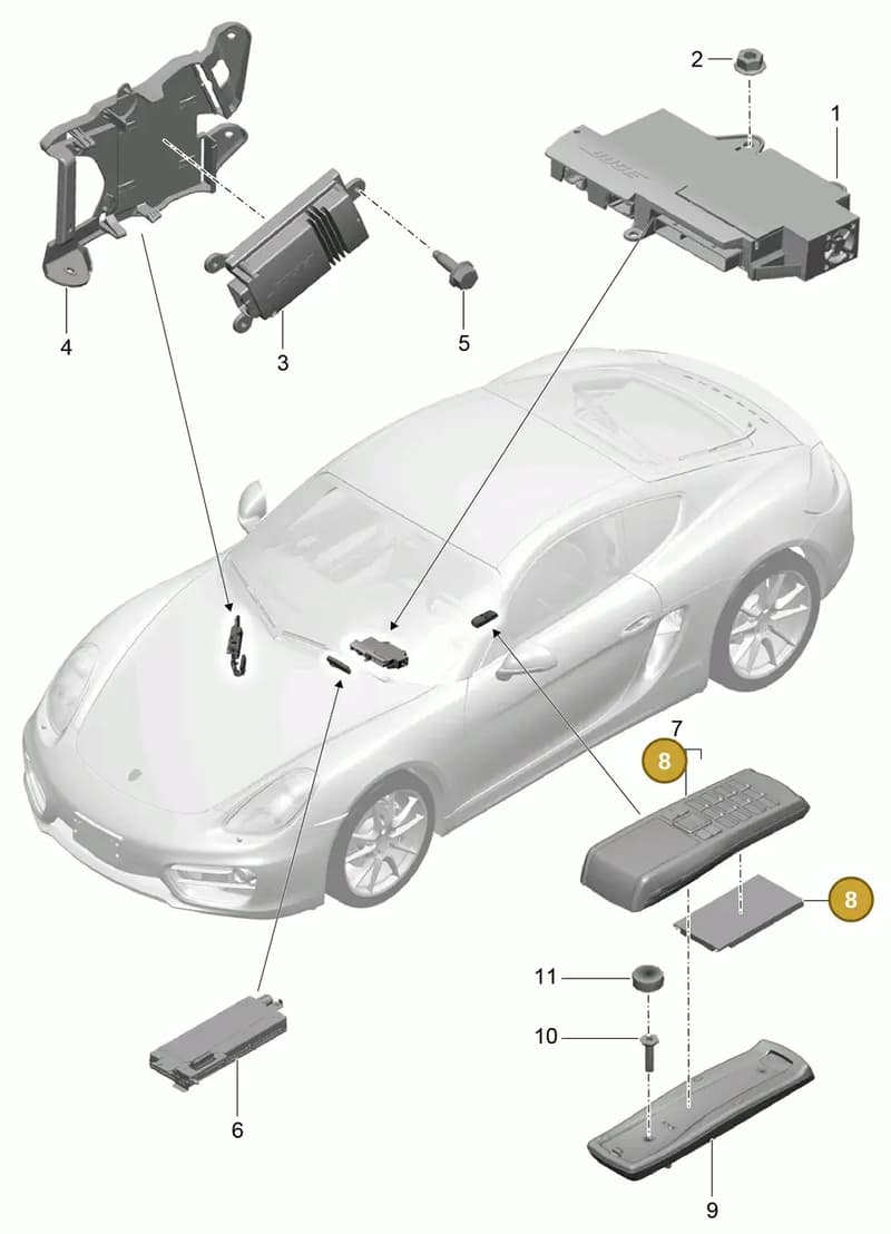 99764691600 — Porsche Cayman (2013-2016) diagram p40911010, position 8