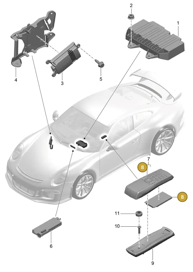 99764691600 — Porsche 911 (2013-2020) diagram p41911010, position 8
