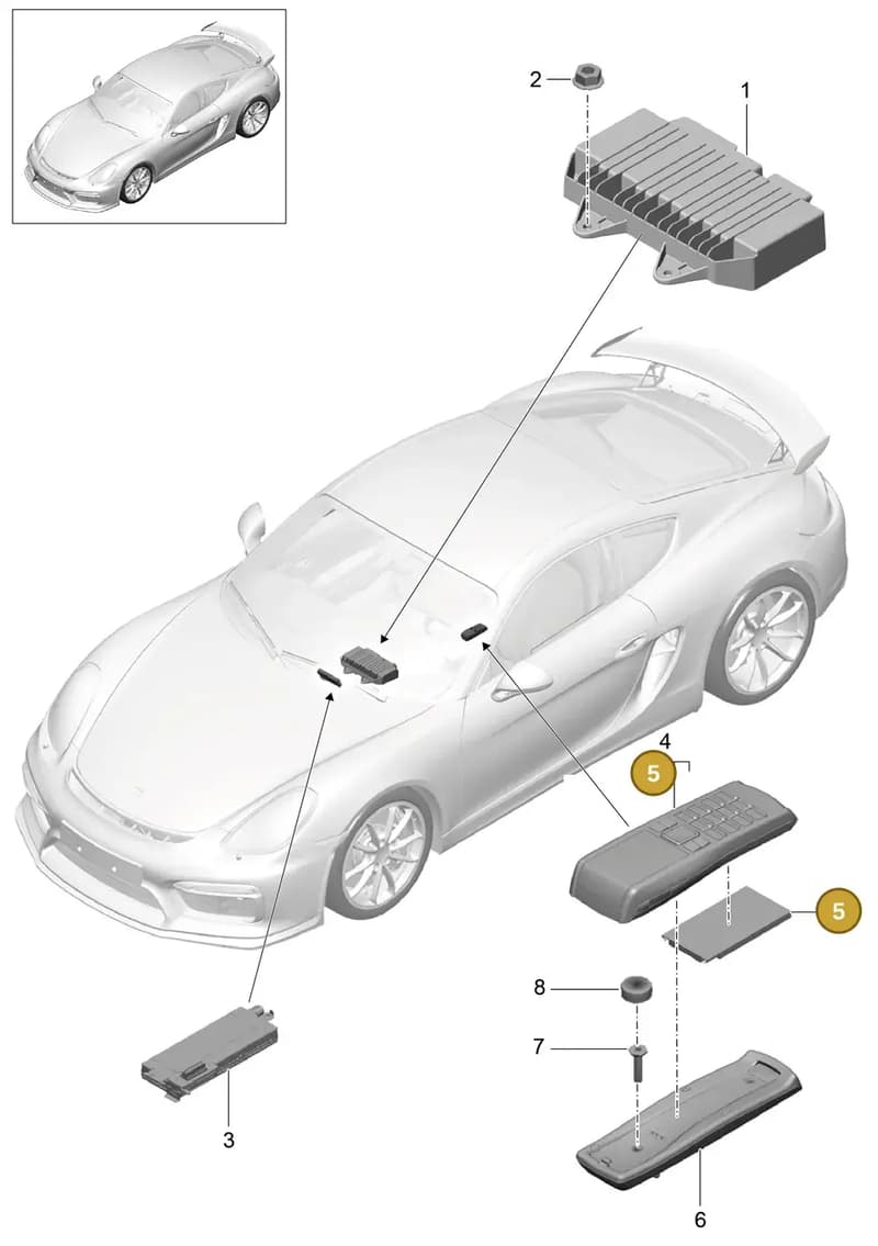 99764691600 — Porsche Cayman GT4 (2015-2016) diagram p45911010, position 5