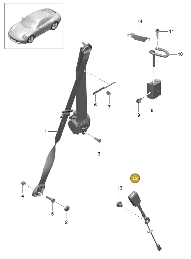 99780318311 — Porsche 911 (2016-2019) diagram p47812000, position 12