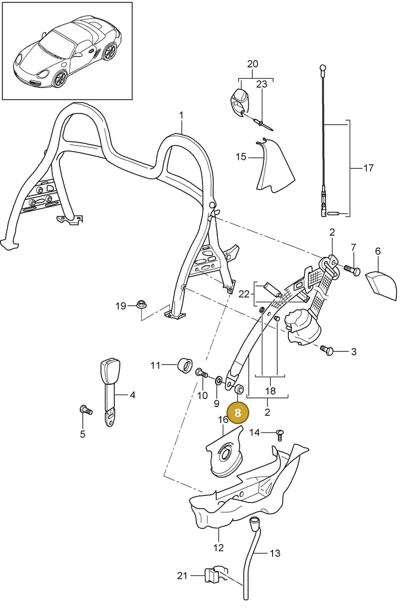 99780366300 — Porsche Boxster S (2004-2008) diagram p27812000, position 8