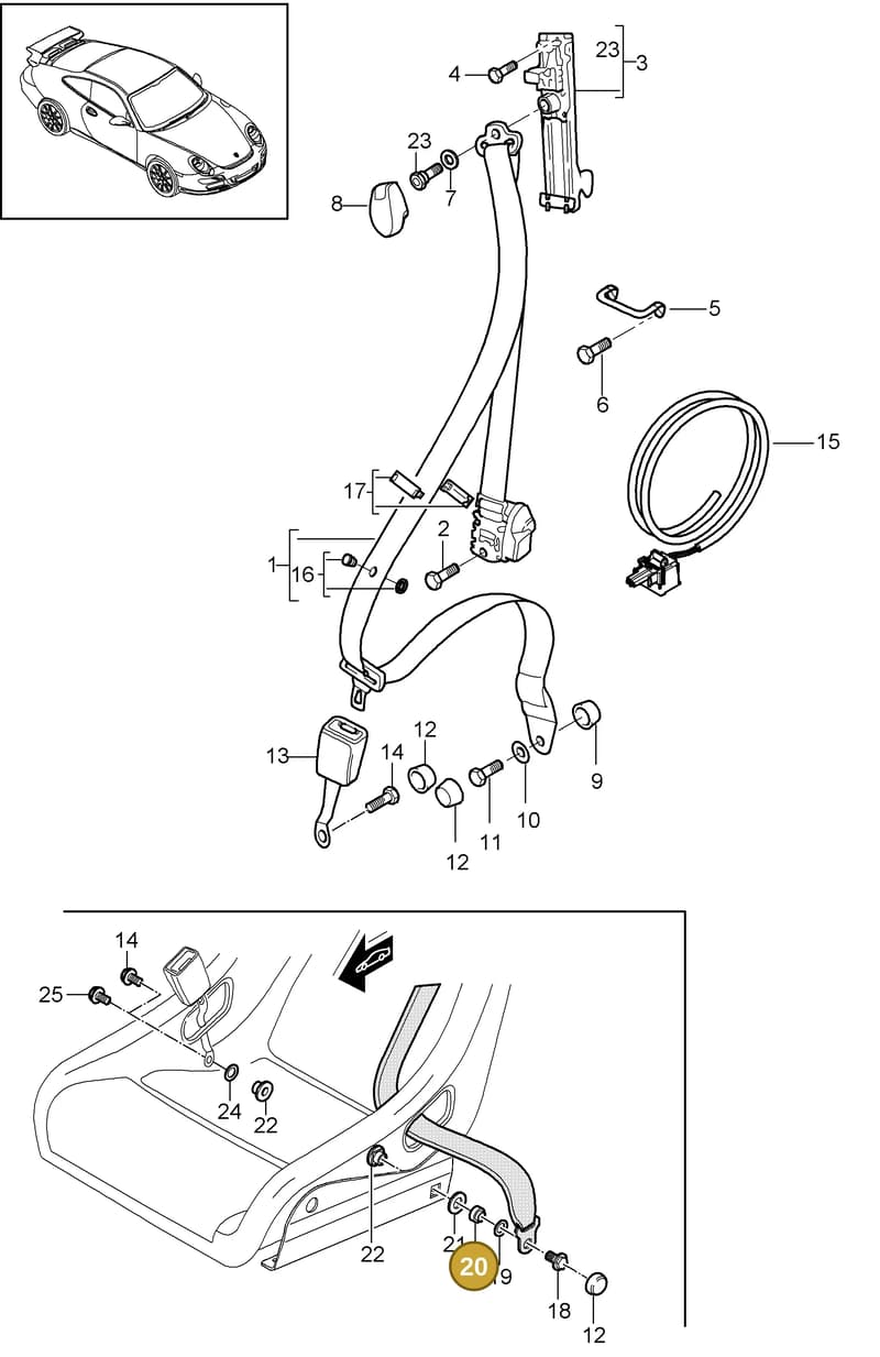 99780366300 — Porsche GT3 RS (2006-2011) diagram p29812000, position 20