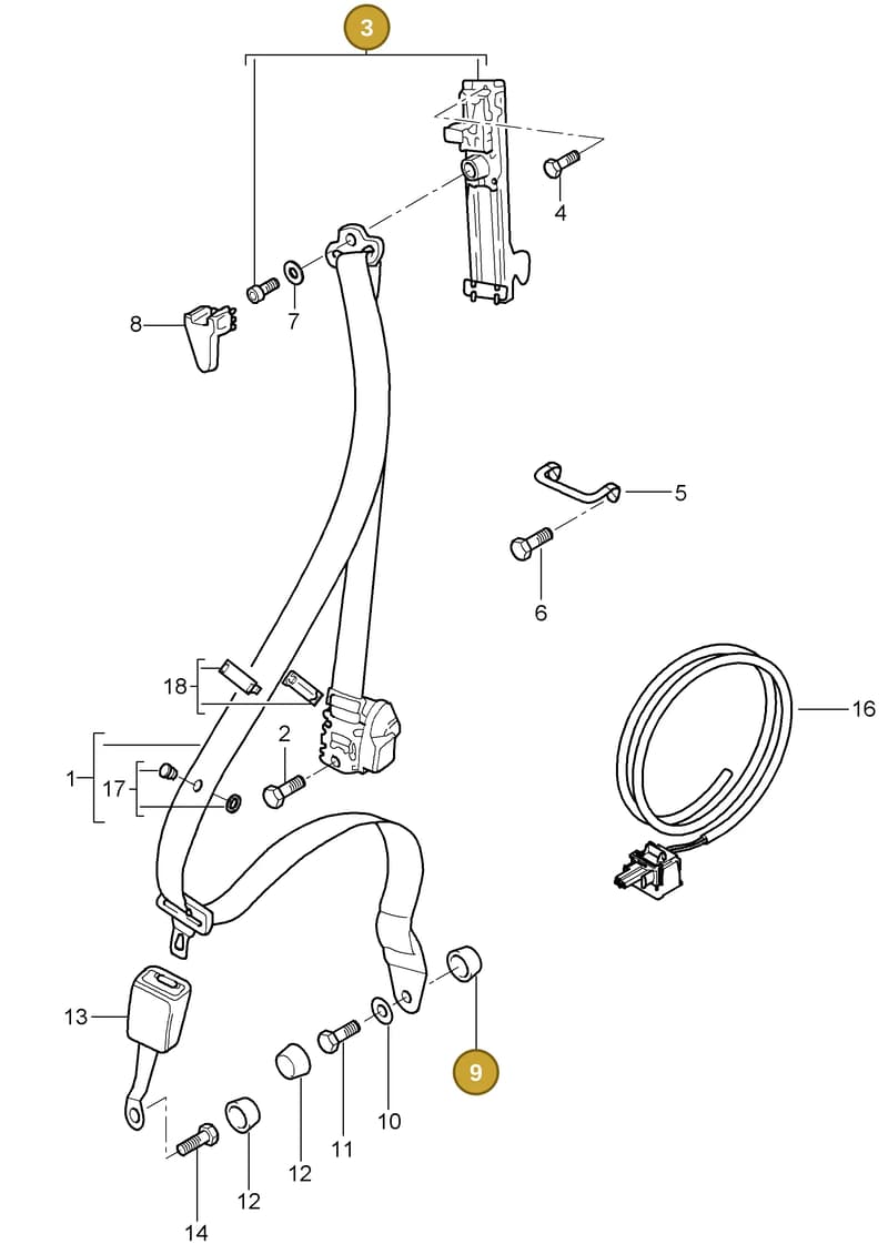 99780366300 — Porsche Turbo (2006-2009) diagram p30812000, position 3+9