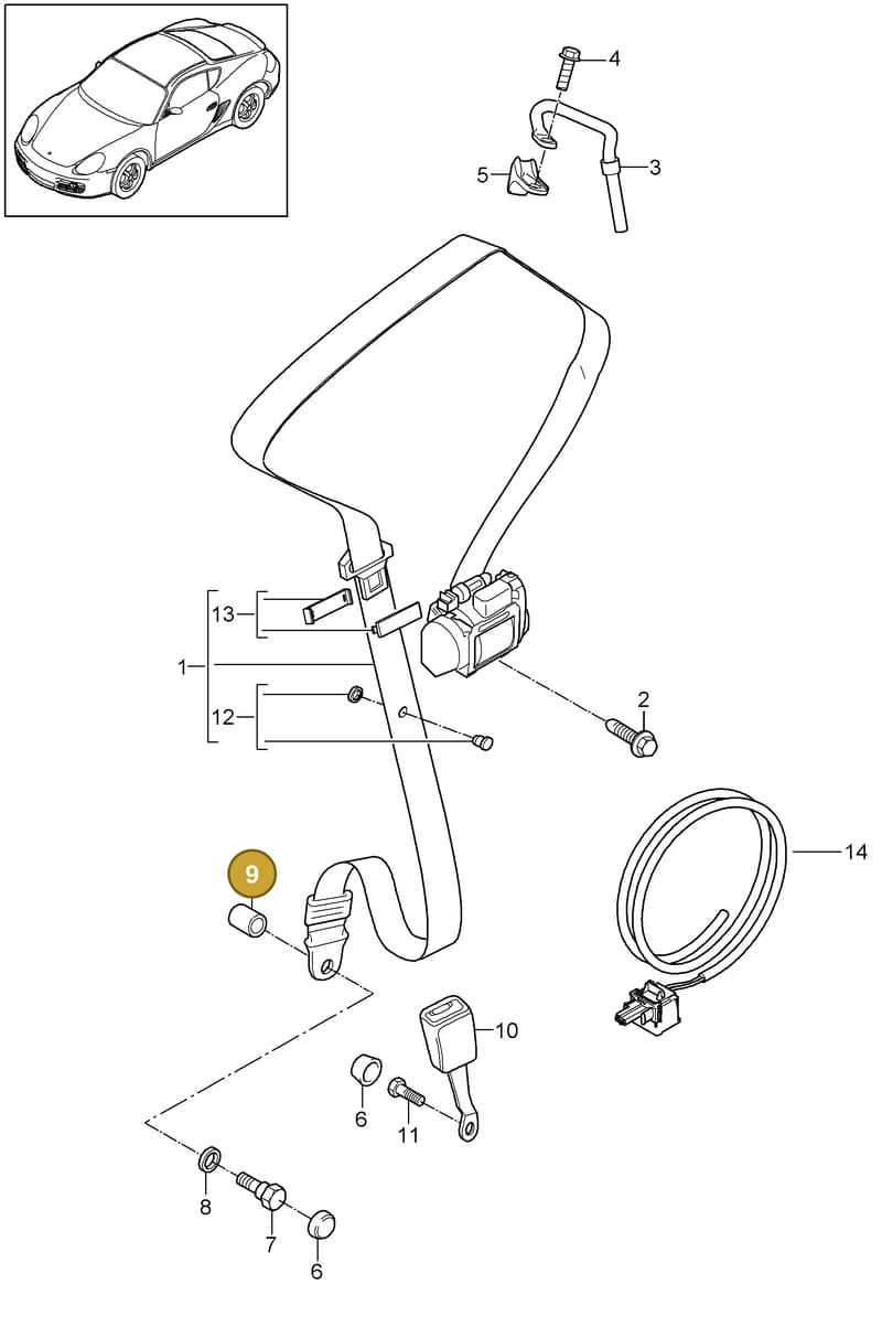 99780366300 — Porsche Cayman (2008-2012) diagram p34812000, position 9