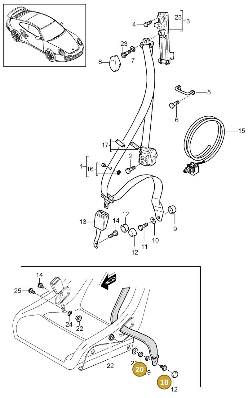 99780366300 — Porsche GT2 RS (2009-2012) diagram p36812000, position 18+20