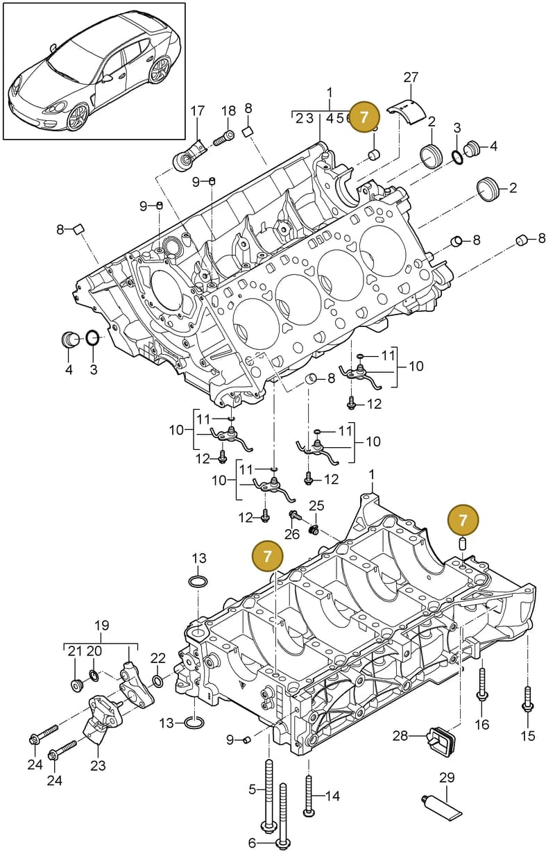 99901205100 — Porsche Panamera (2009-2016) diagram p35101030, position 7
