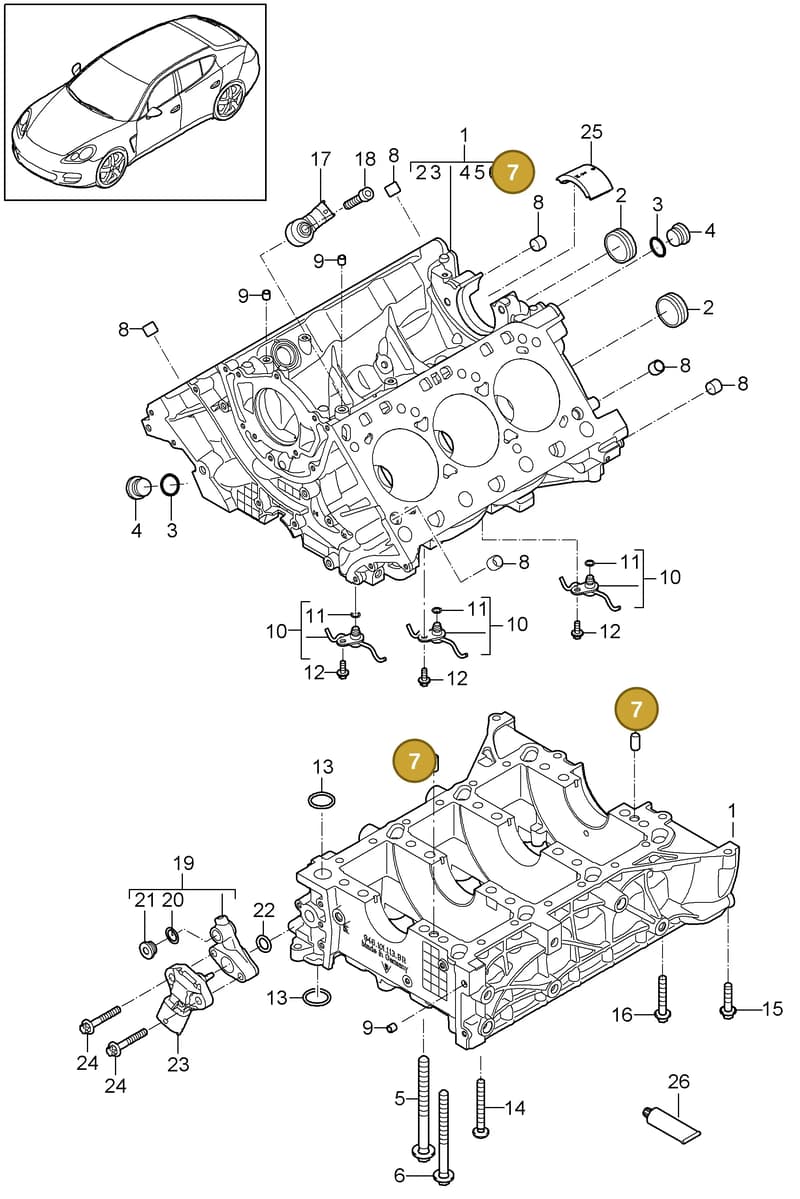 99901205100 — Porsche Panamera (2009-2016) diagram p35101040, position 7