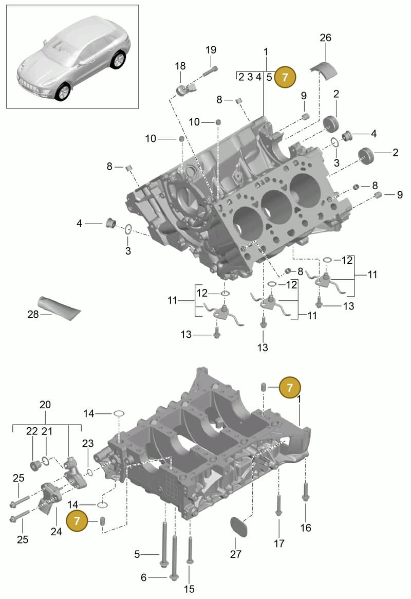 99901205100 — Porsche Macan (2013-2018) diagram p44101030, position 7
