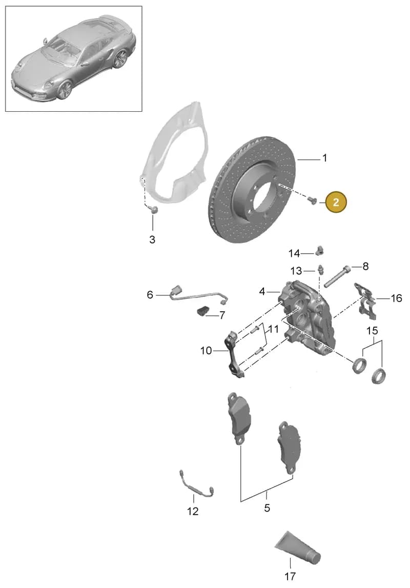 99901502509 — Porsche GT2 RS Clubsport (2013-2020) diagram p42602000, position 2