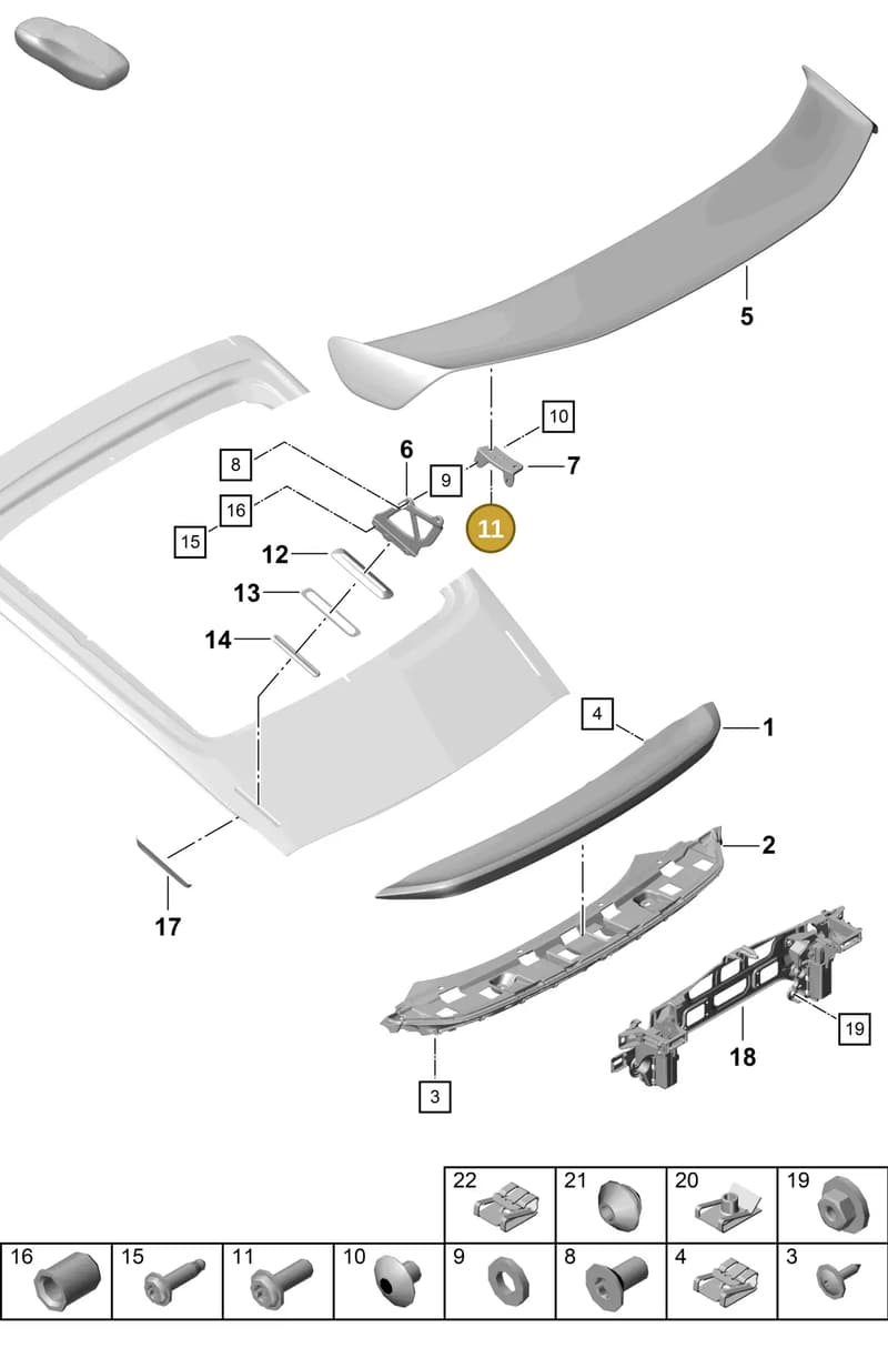 99901504801 — Porsche Cayman (2019-2022) diagram p55803070, position 11