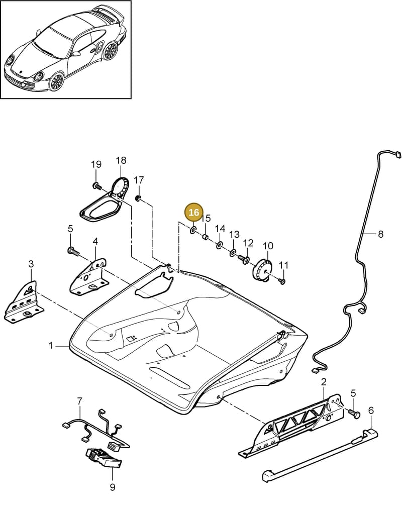 99902512240 — Porsche GT2 RS (2009-2012) diagram p36817064, position 16