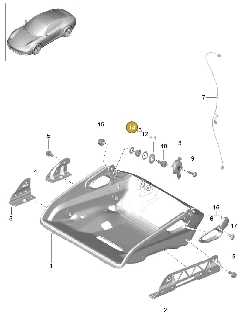 99902512240 — Porsche 991 Carrera 4 (2011-2016) diagram p38817034, position 14