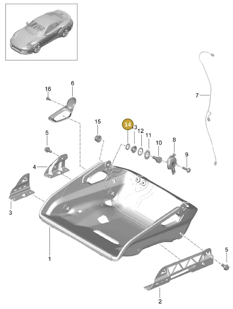 99902512240 — Porsche GT2 RS Clubsport (2013-2020) diagram p42817004, position 14