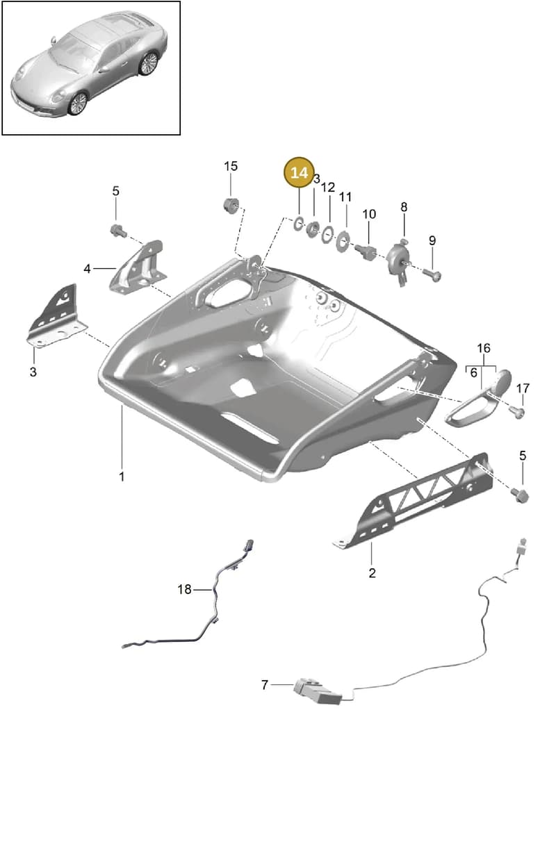 99902512240 — Porsche 911 (2016-2019) diagram p47817034, position 14