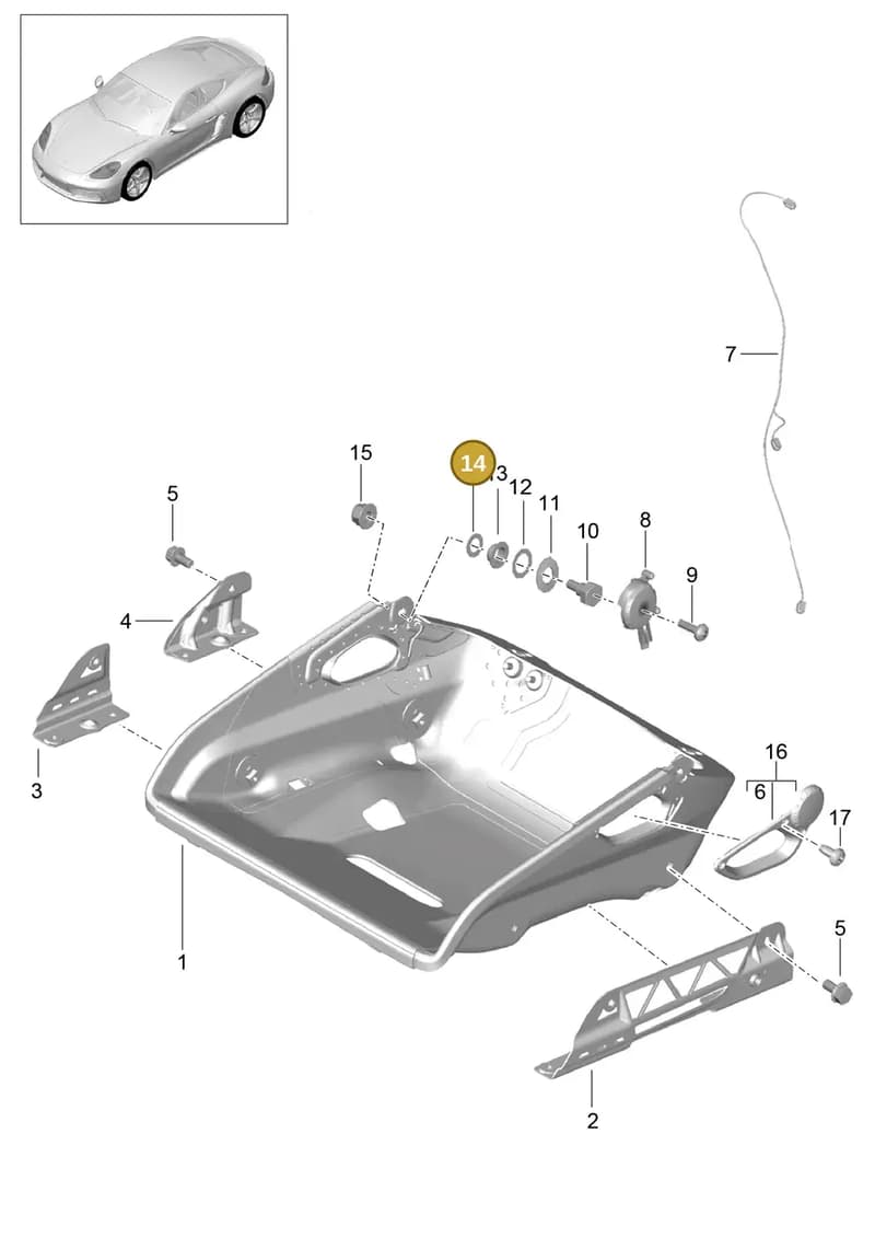 99902512240 — Porsche Cayman (2016-2019) diagram p50817064, position 14