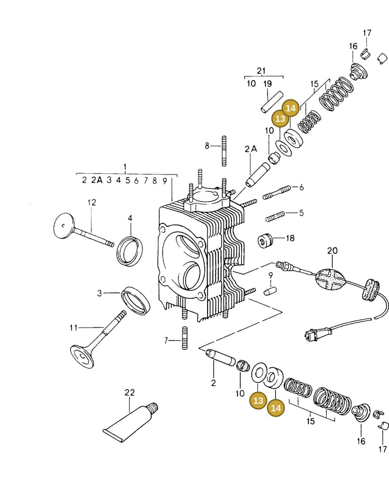 99902519330 — Porsche Carrera 4 Coupe (1988-1994) diagram p13103000, position 13+14