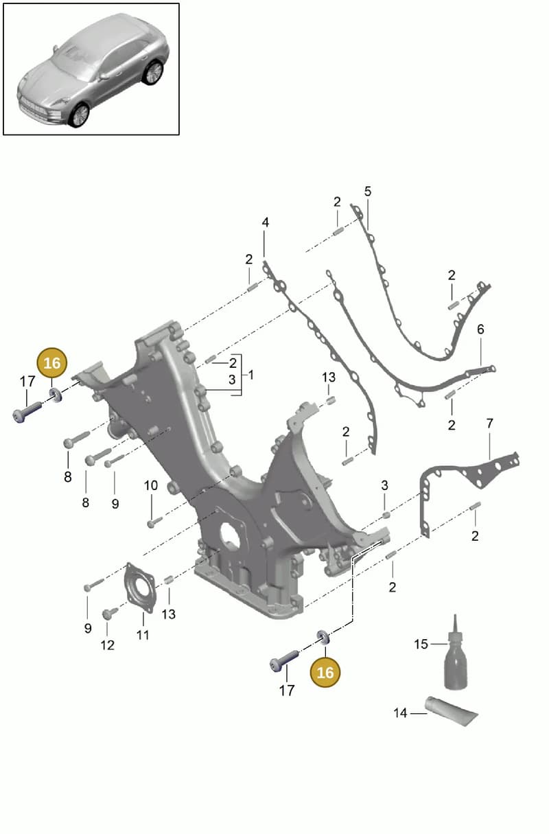 99902519330 — Porsche Macan (2013-2018) diagram p44101060, position 16