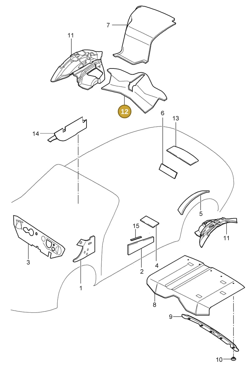 99904902040 — Porsche 911 Carrera (2008-2012) diagram p32817070, position 12
