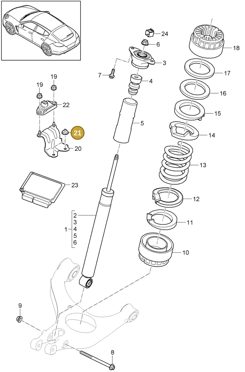 99904902509 — Porsche Panamera (2009-2016) diagram p35502000, position 21