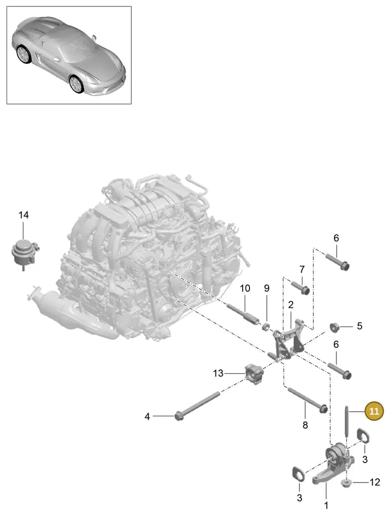 99906100902 — Porsche Boxster Spyder (2015-2016) diagram p46109000, position 11
