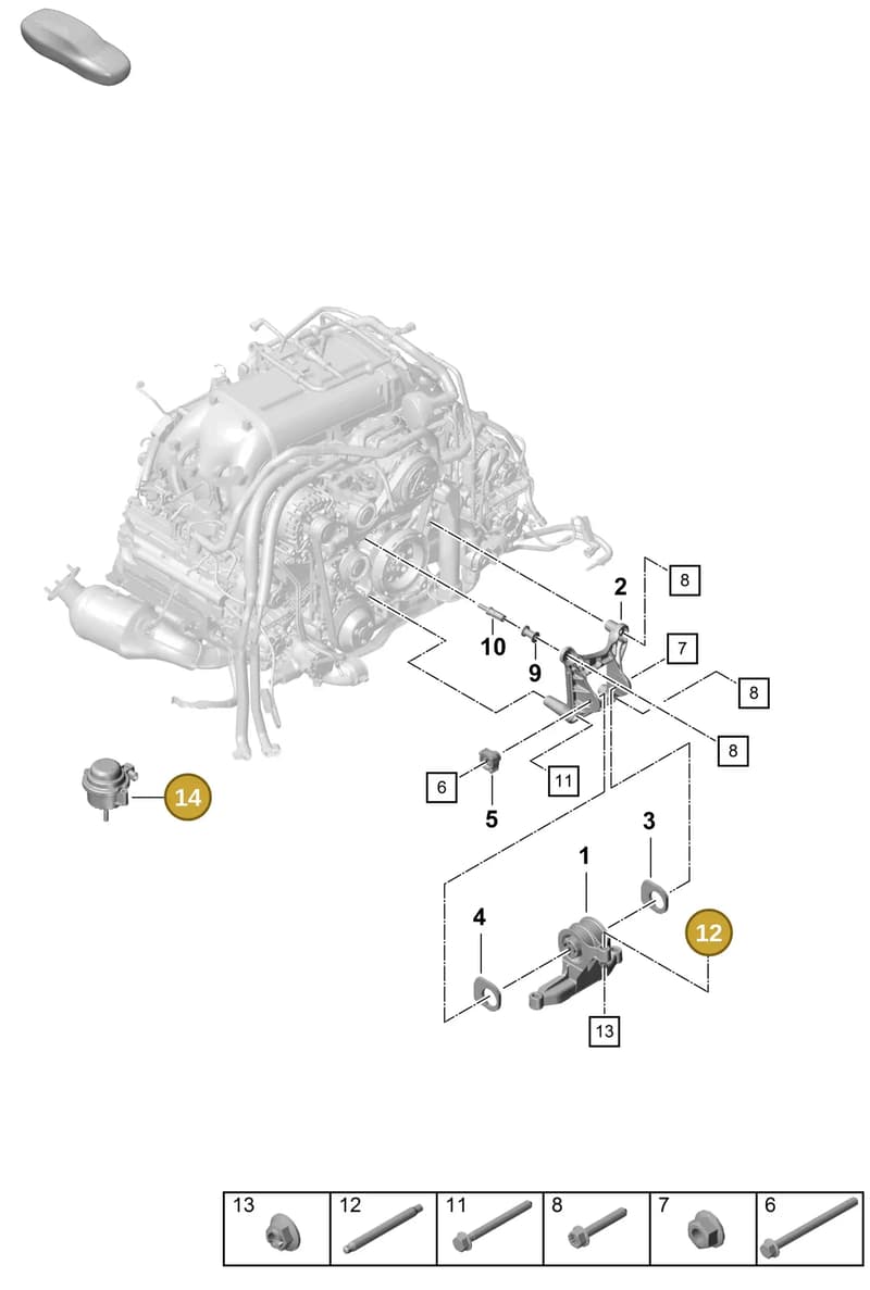 99906100902 — Porsche Boxster Spyder (2019-2020) diagram p55109000, position 12+14