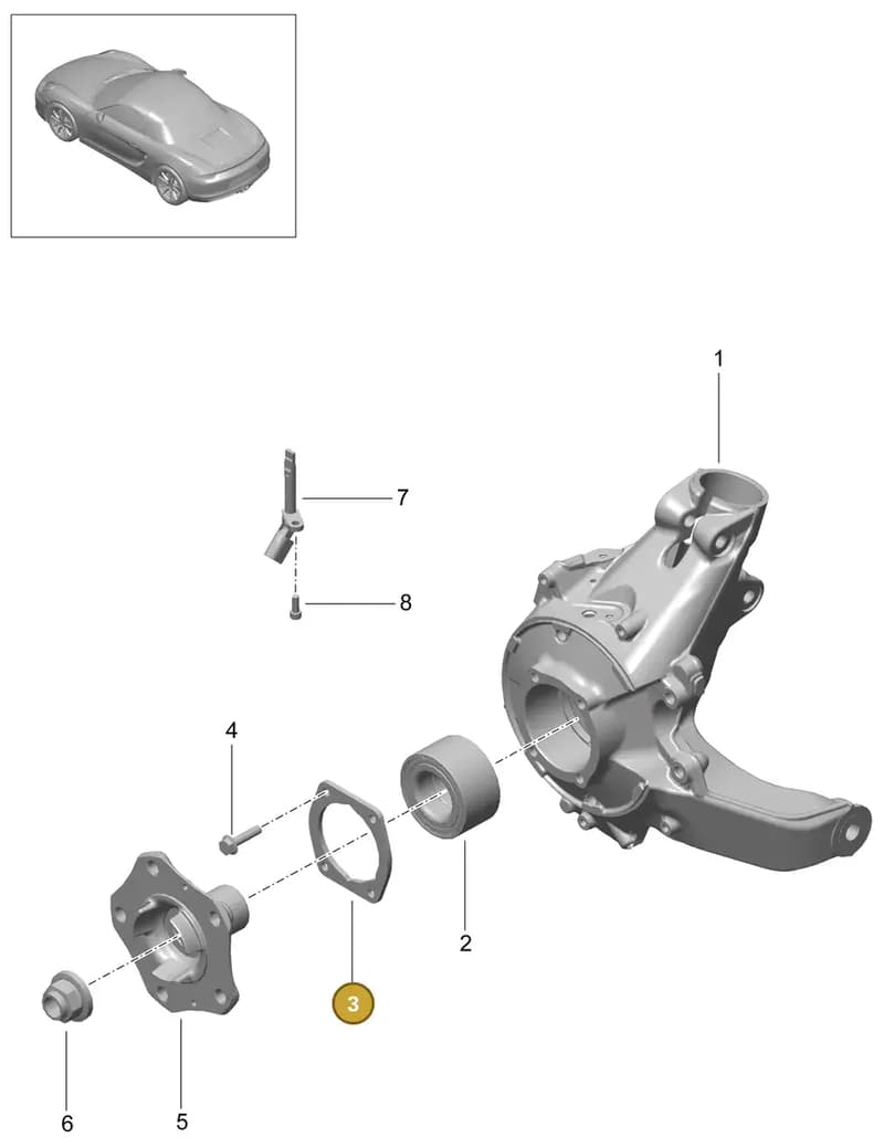 99906112001 — Porsche Boxster (2012-2016) diagram p39501000, position 3