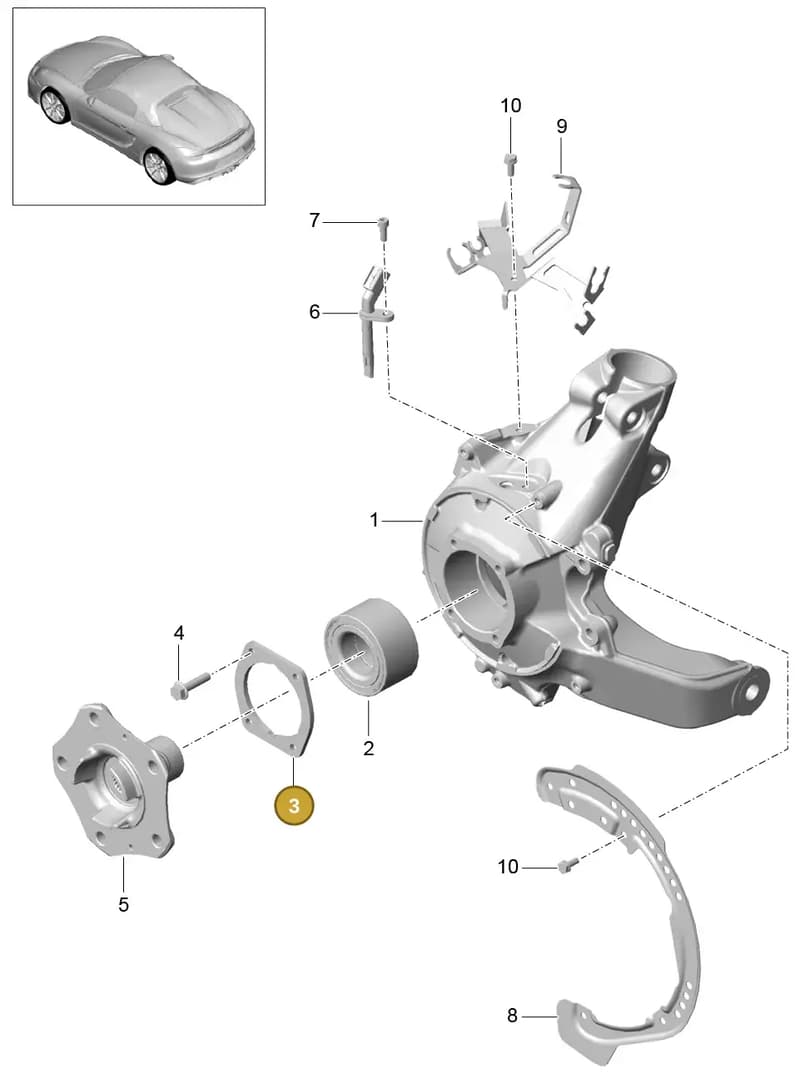99906112001 — Porsche Boxster Spyder (2015-2016) diagram p46501000, position 3