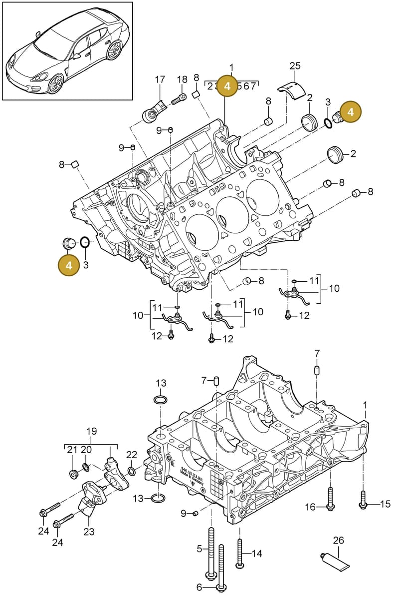 99906302430 — Porsche Panamera (2009-2016) diagram p35101040, position 4