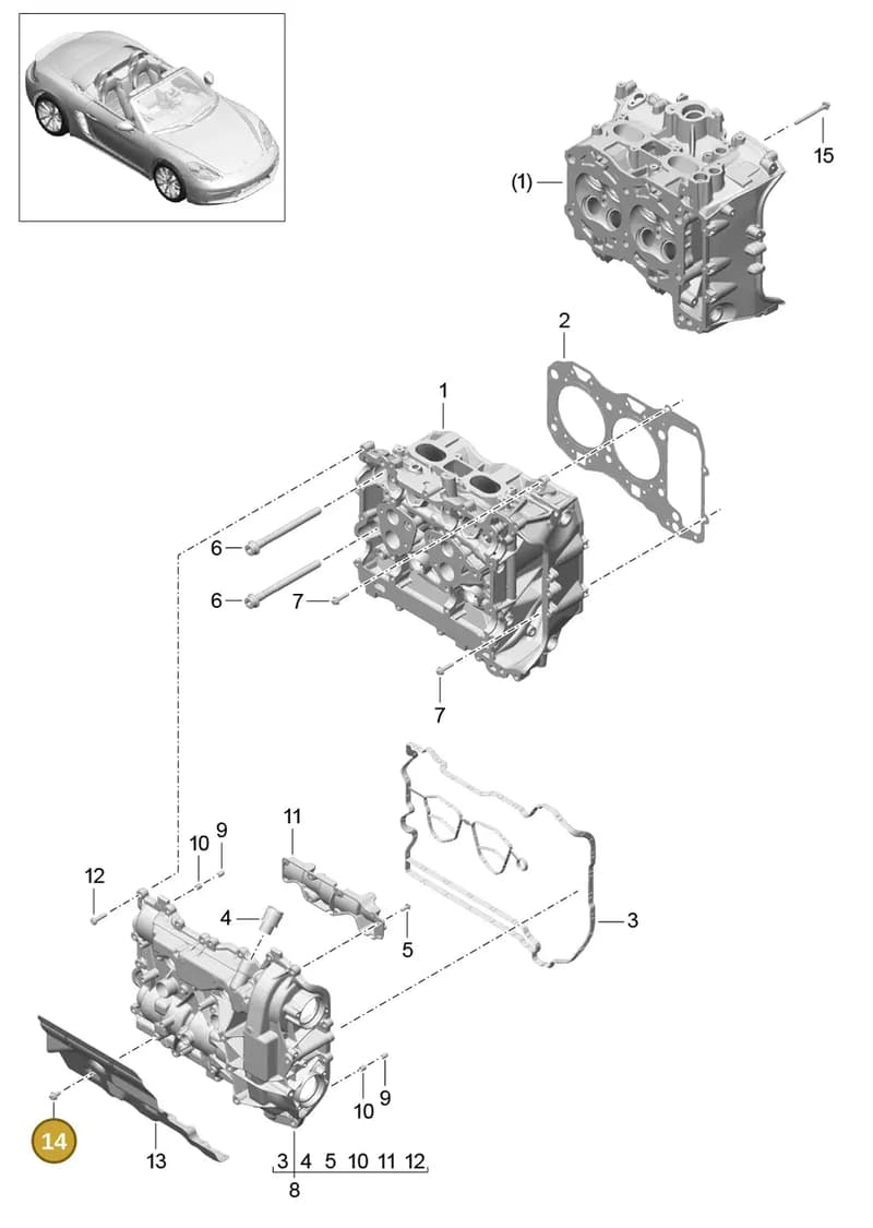 99906303701 — Porsche Boxster (2016-2019) diagram p48103000, position 14