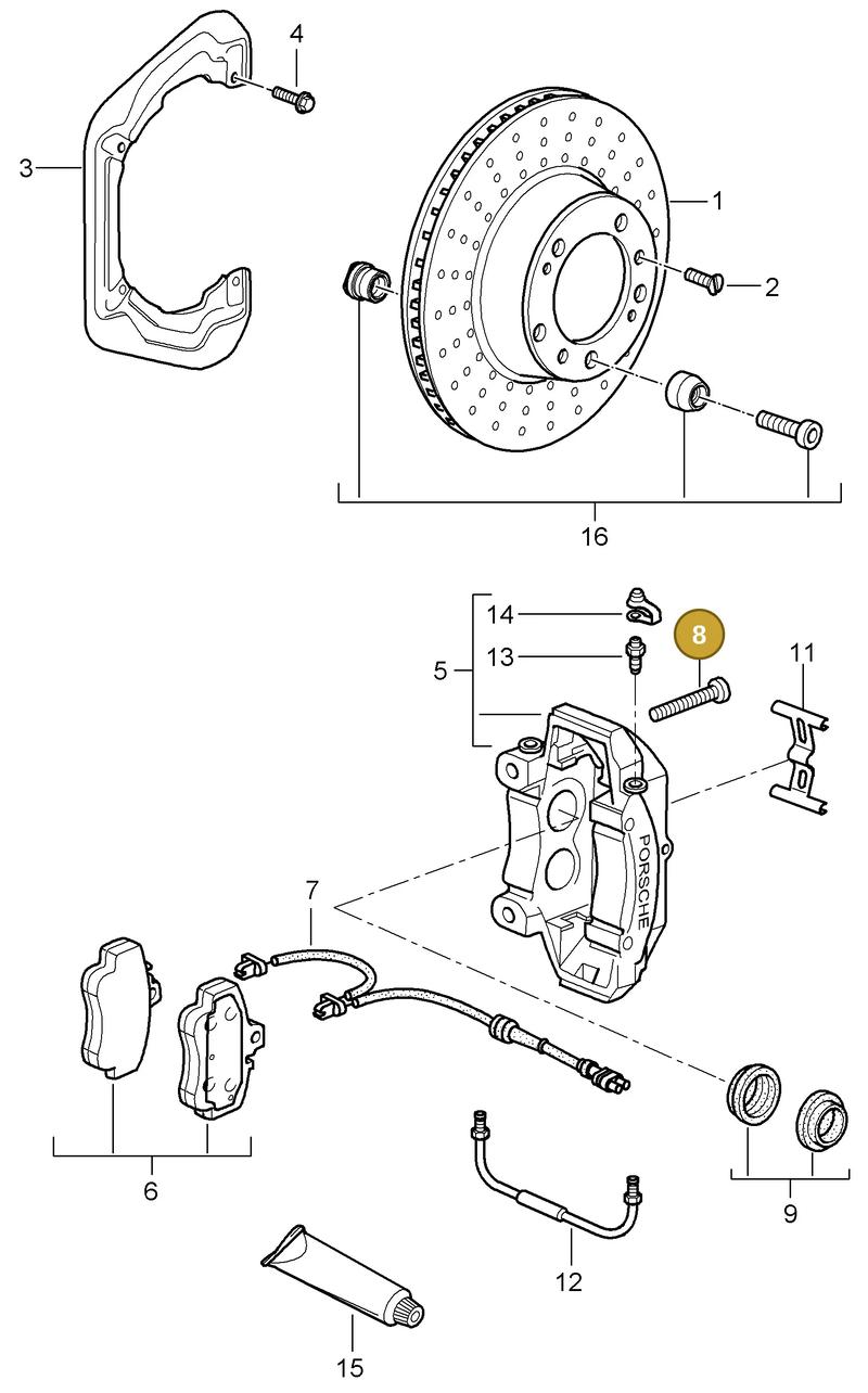 99906704001 — Porsche GT3 RS (2006-2011) diagram p29603000, position 8