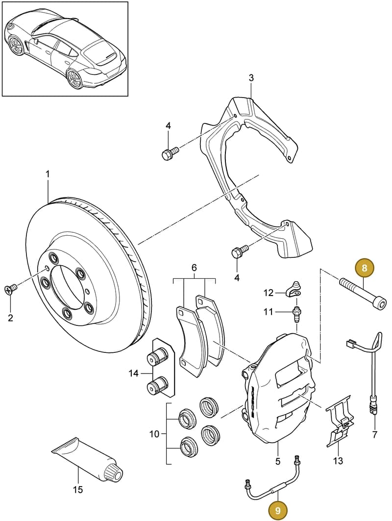 99906704001 — Porsche Panamera (2009-2016) diagram p35603000, position 8+9