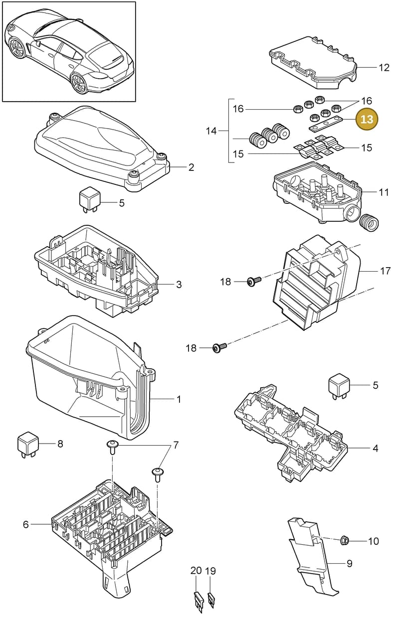 99907001600 — Porsche Panamera (2009-2016) diagram p35902000, position 13