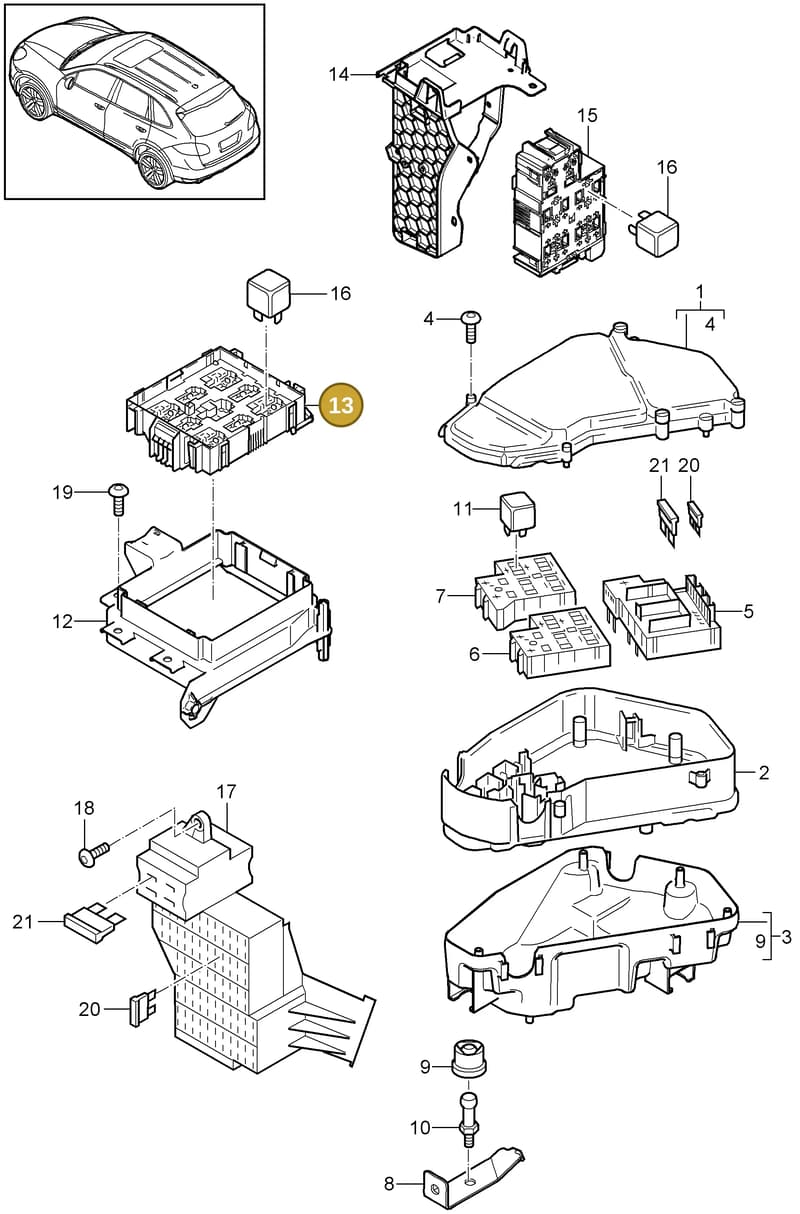 99907001600 — Porsche Cayenne (2010-2018) diagram p37902000, position 13
