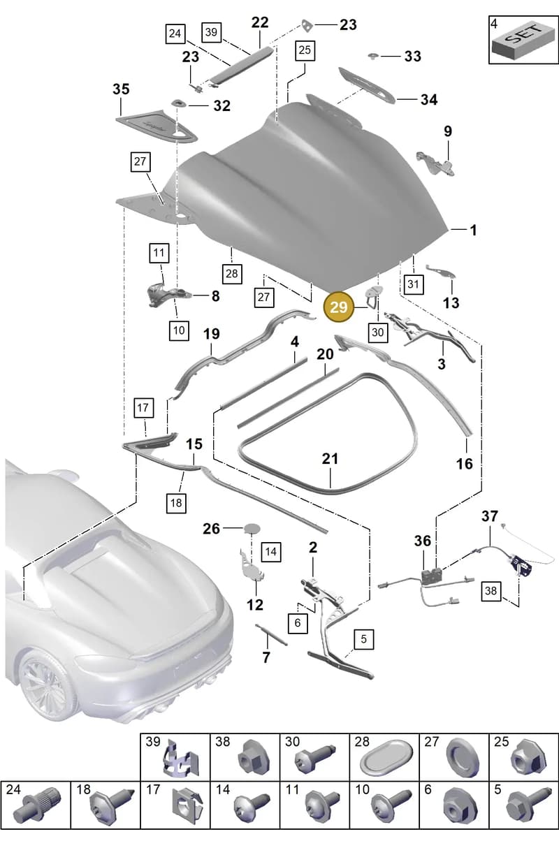 99907206601 — Porsche Boxster Spyder (2019-2020) diagram p54803050, position 29