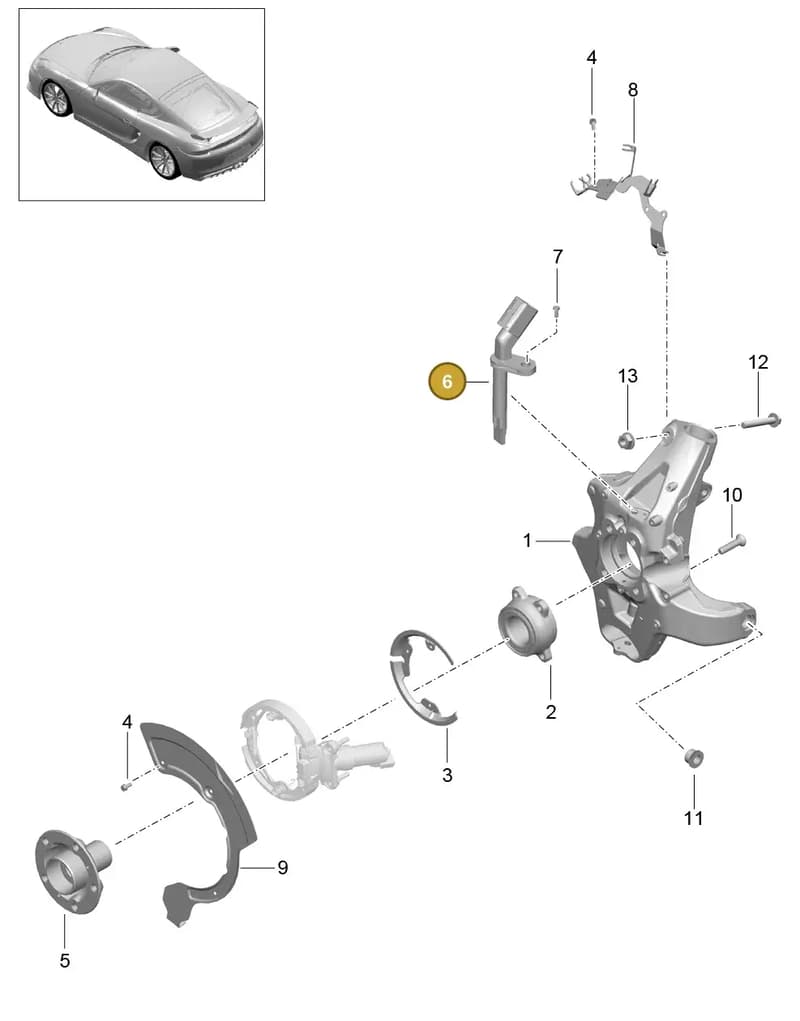 99907282901 — Porsche Cayman GT4 (2015-2016) diagram p45501000, position 6