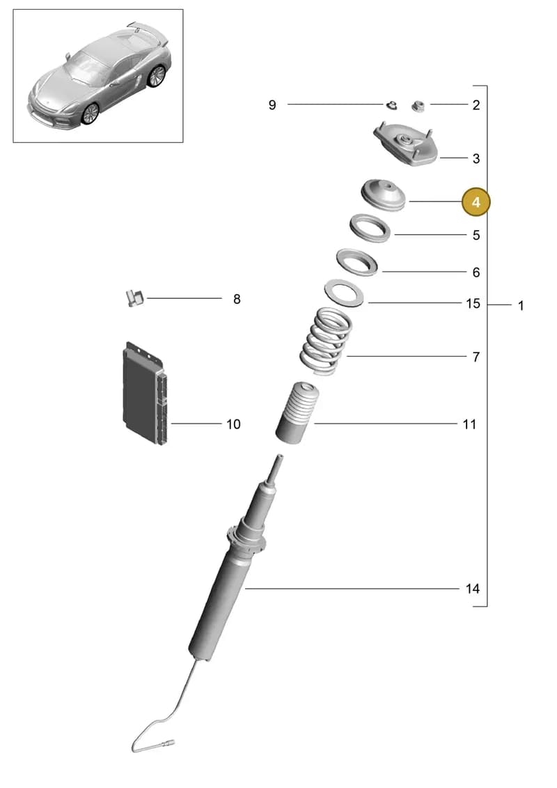 99907283601 — Porsche Cayman GT4 (2015-2016) diagram p45402000, position 4