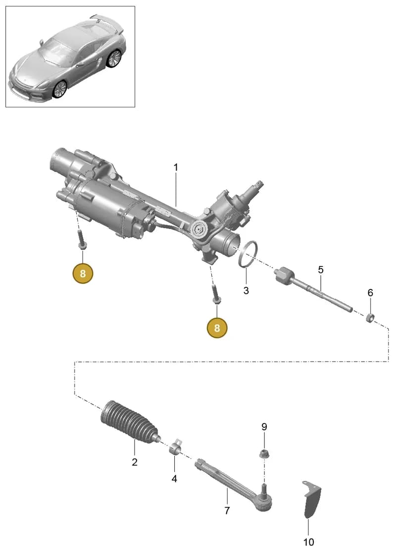 99907283601 — Porsche Cayman GT4 (2015-2016) diagram p45403000, position 8