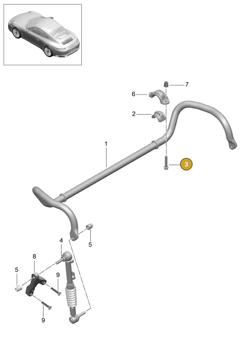 99907283601 — Porsche 911 (2016-2019) diagram p47402010, position 3