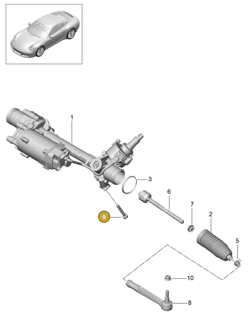 99907283601 — Porsche 911 (2016-2019) diagram p47403000, position 9