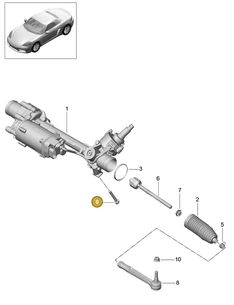 99907283601 — Porsche Boxster (2016-2019) diagram p48403000, position 9