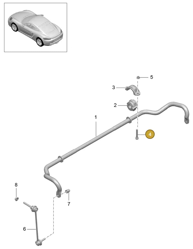 99907283601 — Porsche Cayman (2016-2019) diagram p50402030, position 4