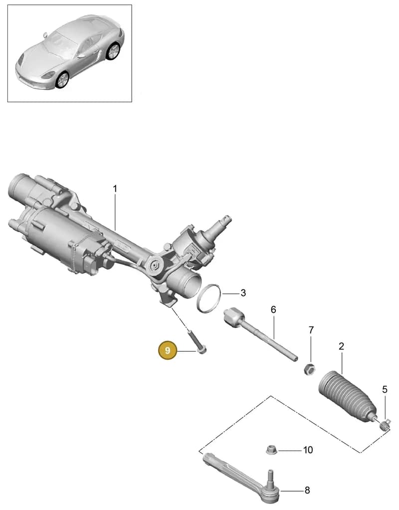 99907283601 — Porsche Cayman (2016-2019) diagram p50403000, position 9