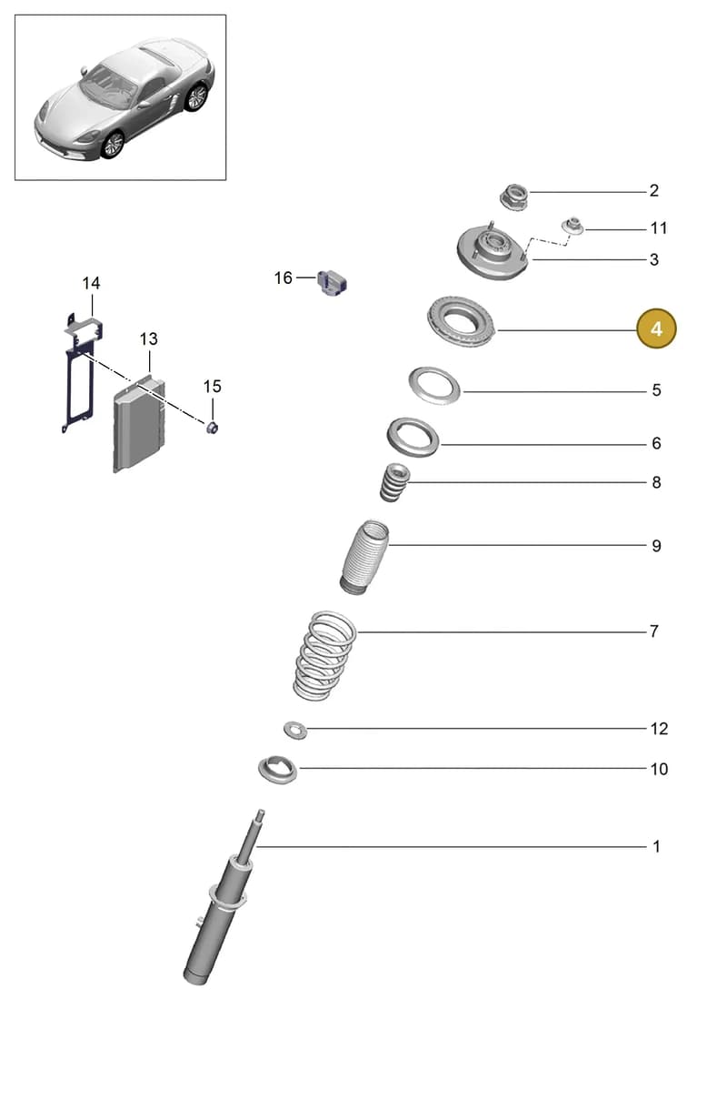 99907283601 — Porsche Boxster (2016-2019) diagram p48402000, position 4