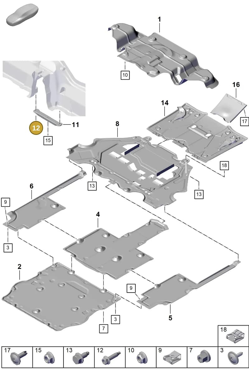 99907283701 — Porsche Boxster Spyder (2019-2020) diagram p55801700, position 12